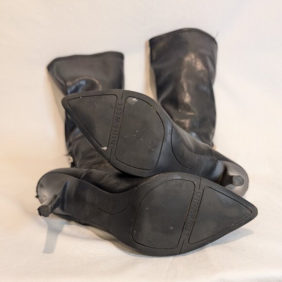 Nine West Fairvinda Women’s Knee High Pointy Toe Stiletto Heel Boots - Picture 7 of 8